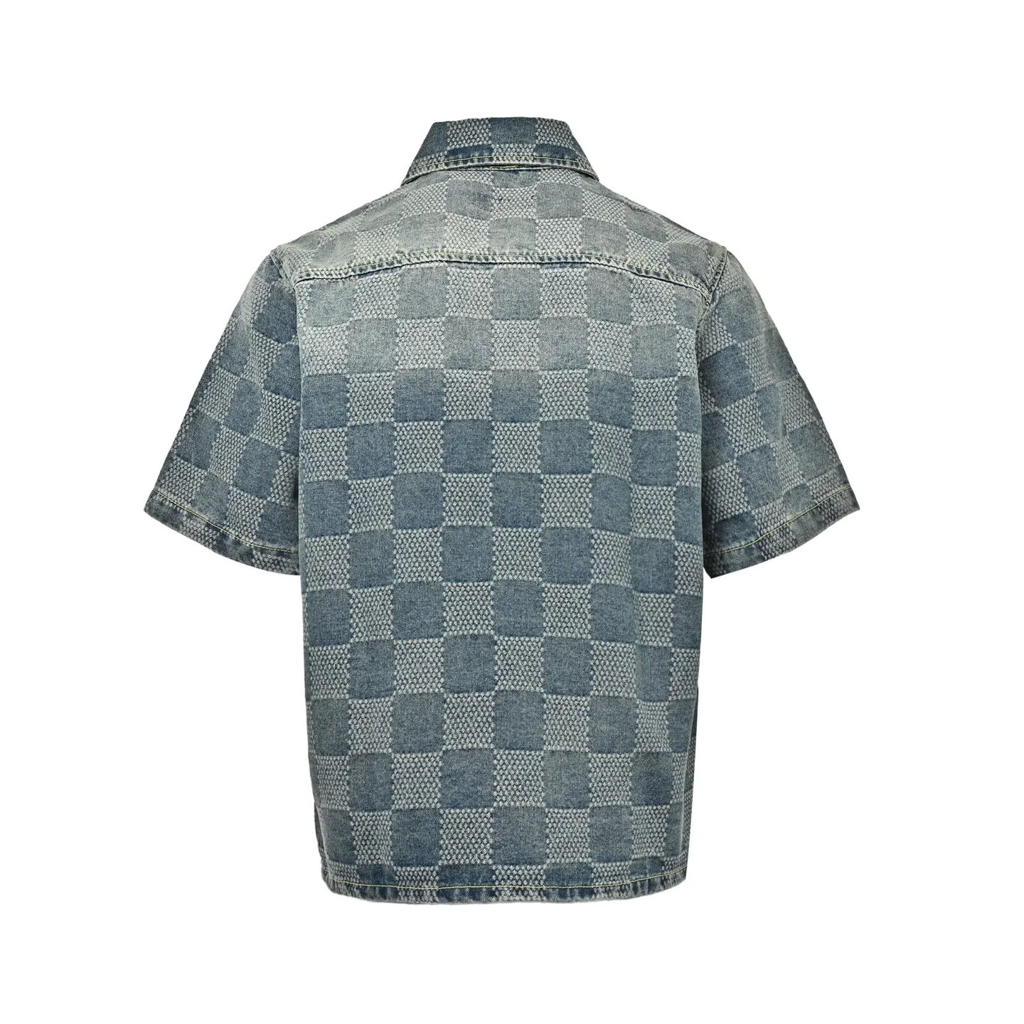 Louis Vuitton/Louis Vuitton all-over checkerboard denim short sleeves